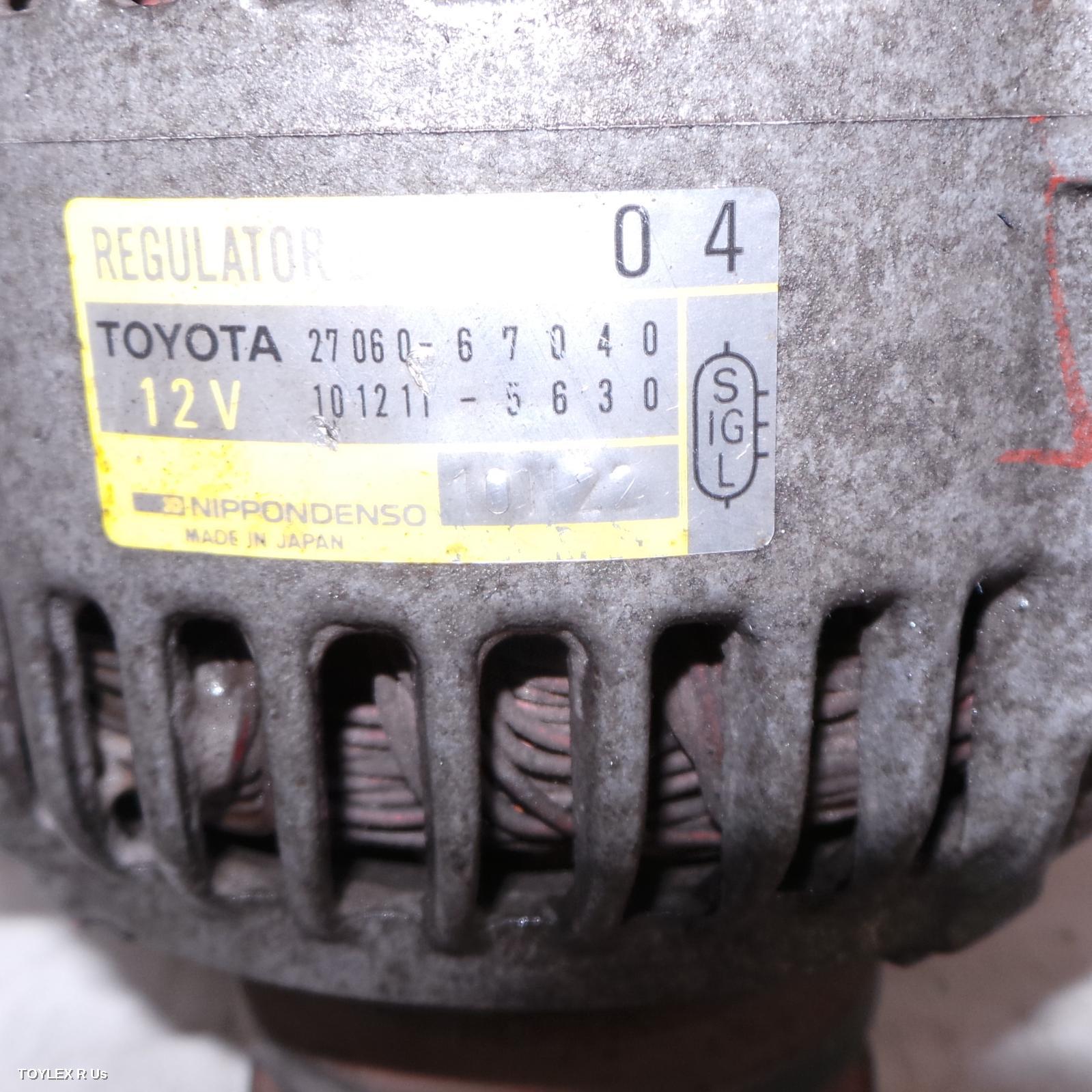 TOYOTA HIACE 1994 Alternator PETROL, 2.4, 2RZ, CARBY (OVAL PLUG TYPE), LH/RZH10#
