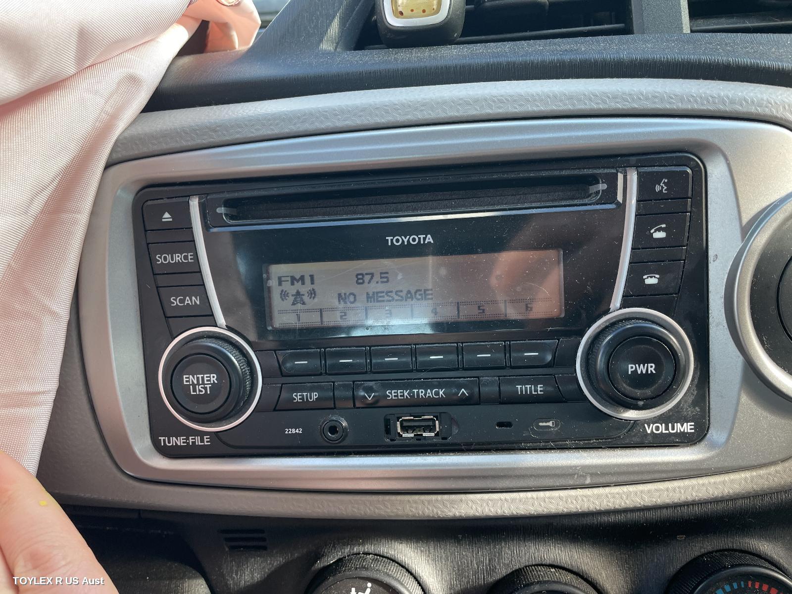 TOYOTA YARIS 2012 Radio/Cd/Dvd/Sat/Tv SINGLE DISC CD PLAYER (P/N ON FACE 22842), NCP13#