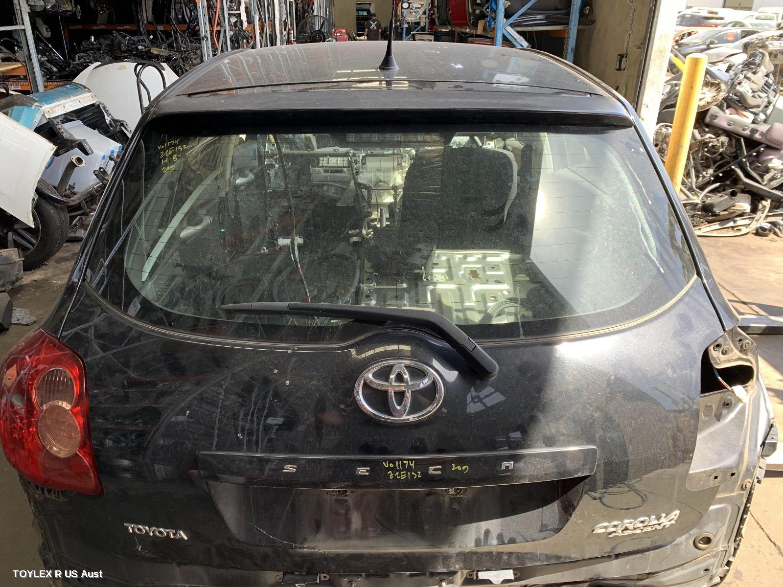 TOYOTA COROLLA 2009 Bootlid/Tailgate TAILGATE, ZRE152R, HATCH, ASCENT, SMALL SPOILERED TYPE