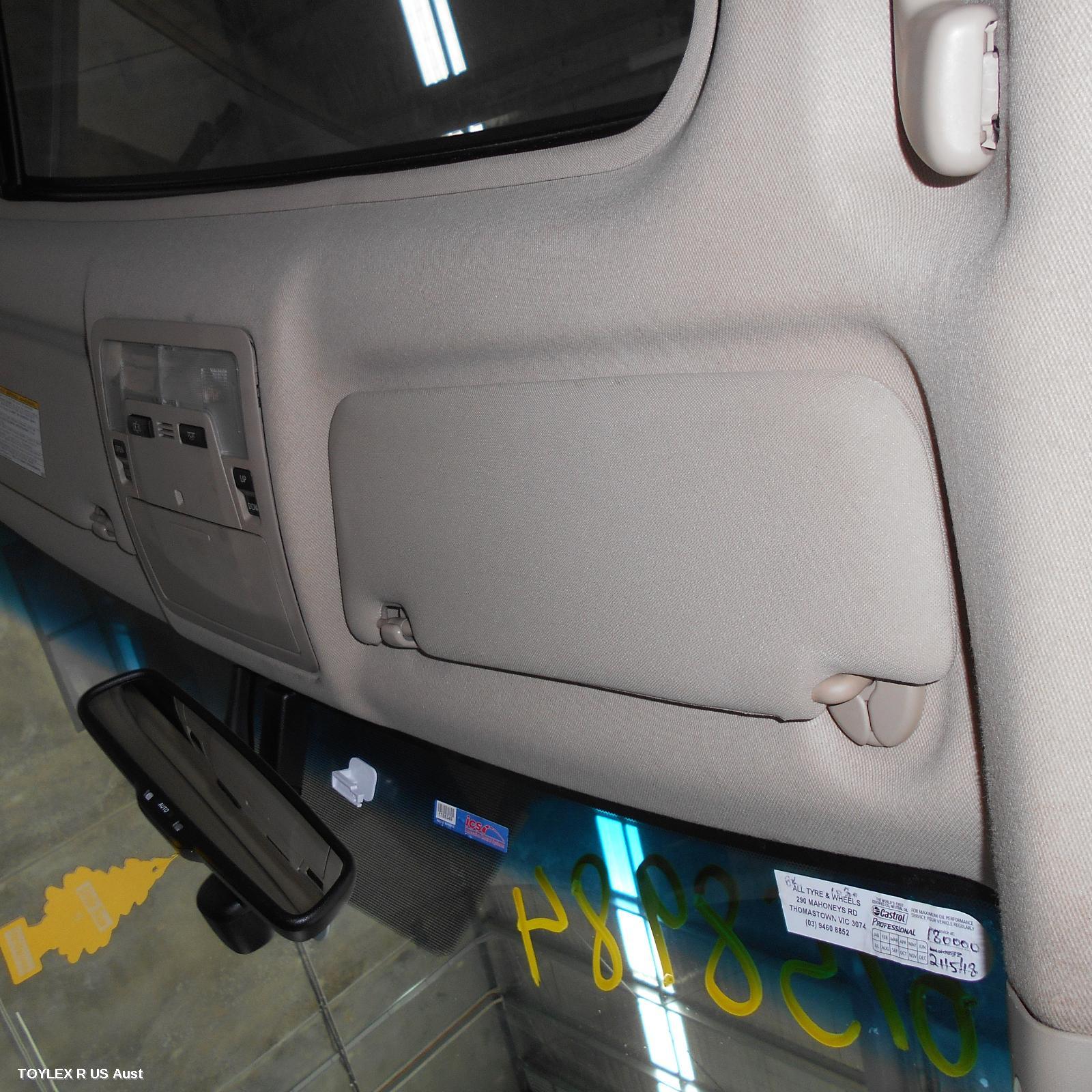 TOYOTA CAMRY 2013 Sunvisor ASV50/AVV50, RH SIDE, W/ LAMP TYPE