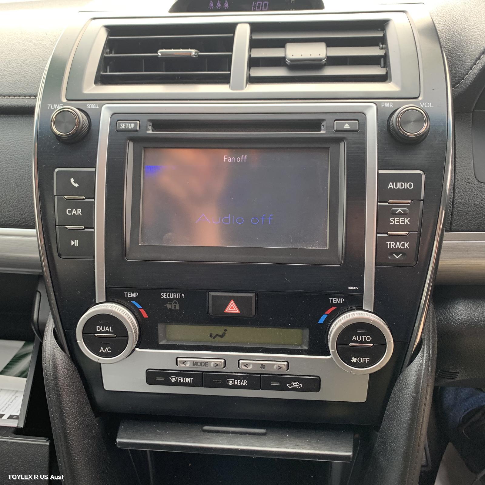 TOYOTA CAMRY 2012 Radio/Cd/Dvd/Sat/Tv 6.1in TOUCH SCREEN (P/N ON FACE 100035), ASV50/AVV50