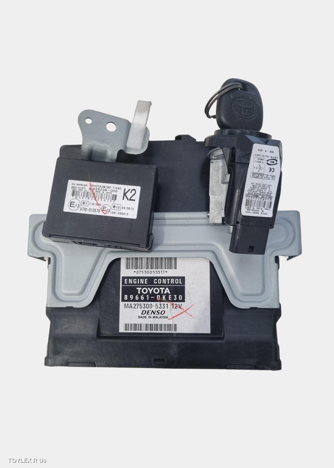 TOYOTA HILUX 2010 Ecu ENGINE ECU, 2.7, 2TR-FE, PETROL, AUTO, P/N 89661-0KE30, SEC SET (ECU/IMM/READER/KEY)
