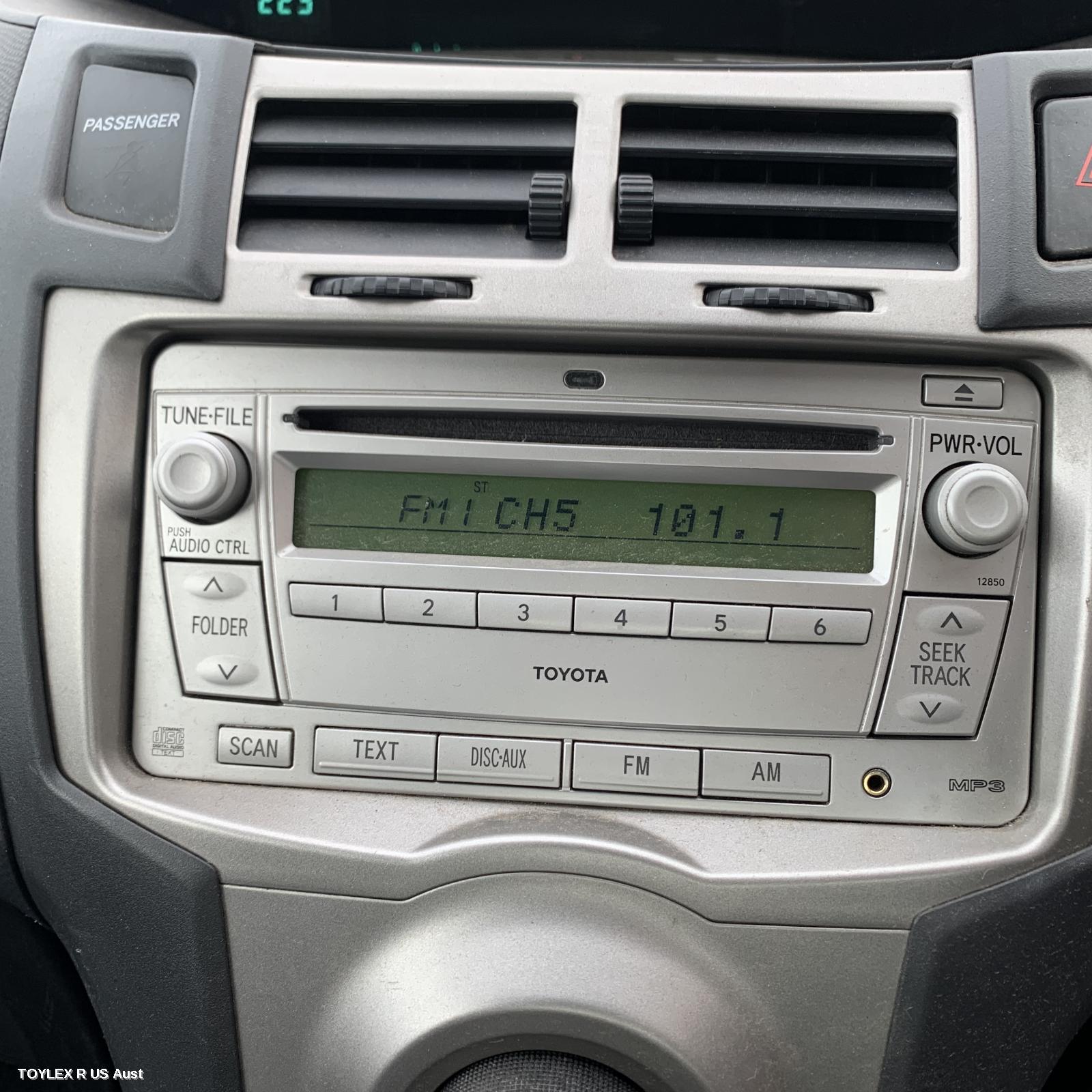 TOYOTA YARIS 2009 Radio/Cd/Dvd/Sat/Tv SINGLE DISC CD PLAYER (P/N ON FACE 12850), NCP9#