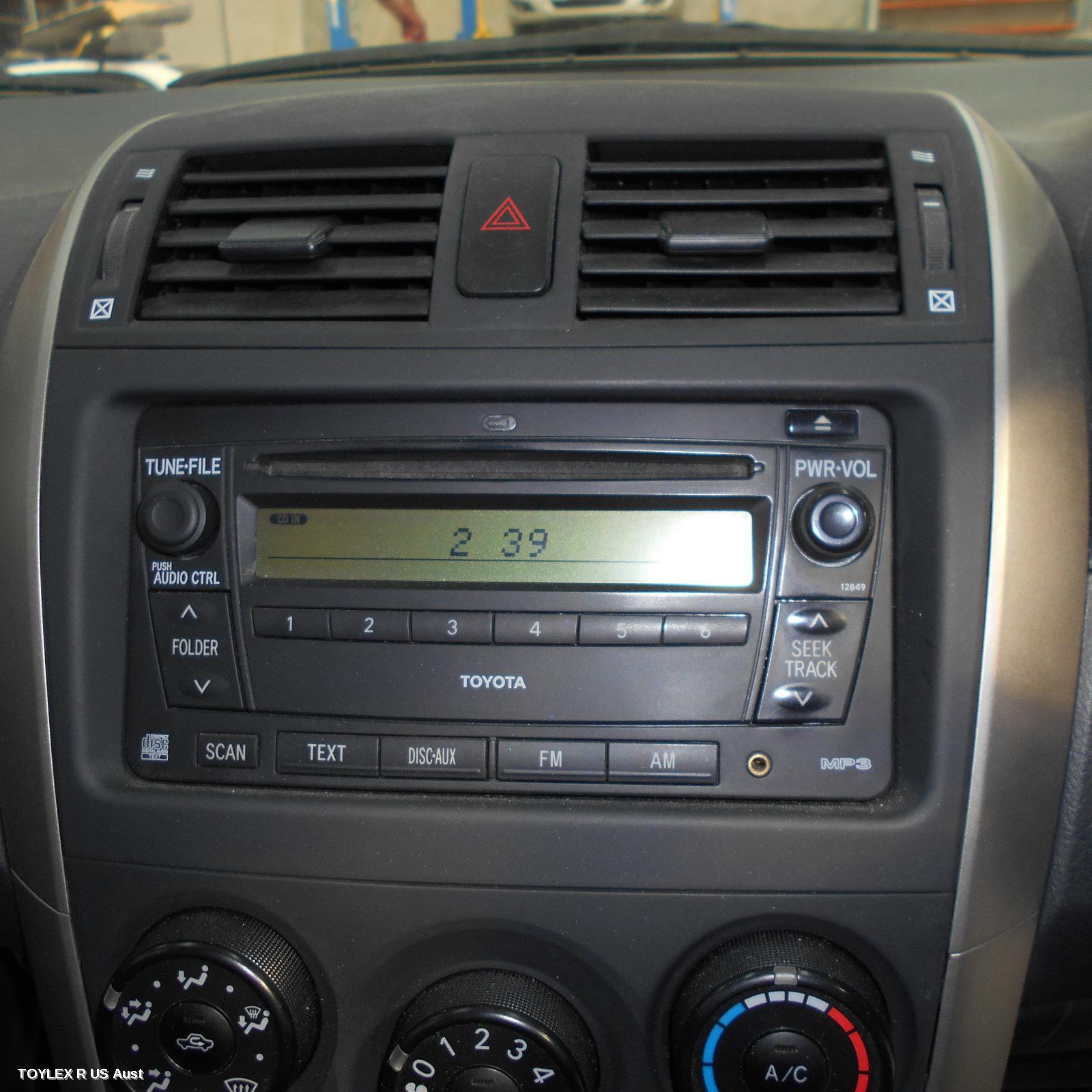 TOYOTA COROLLA 2007 Radio/Cd/Dvd/Sat/Tv RADIO/CD PLAYER, ZRE152/153R, BLACK BUTTON