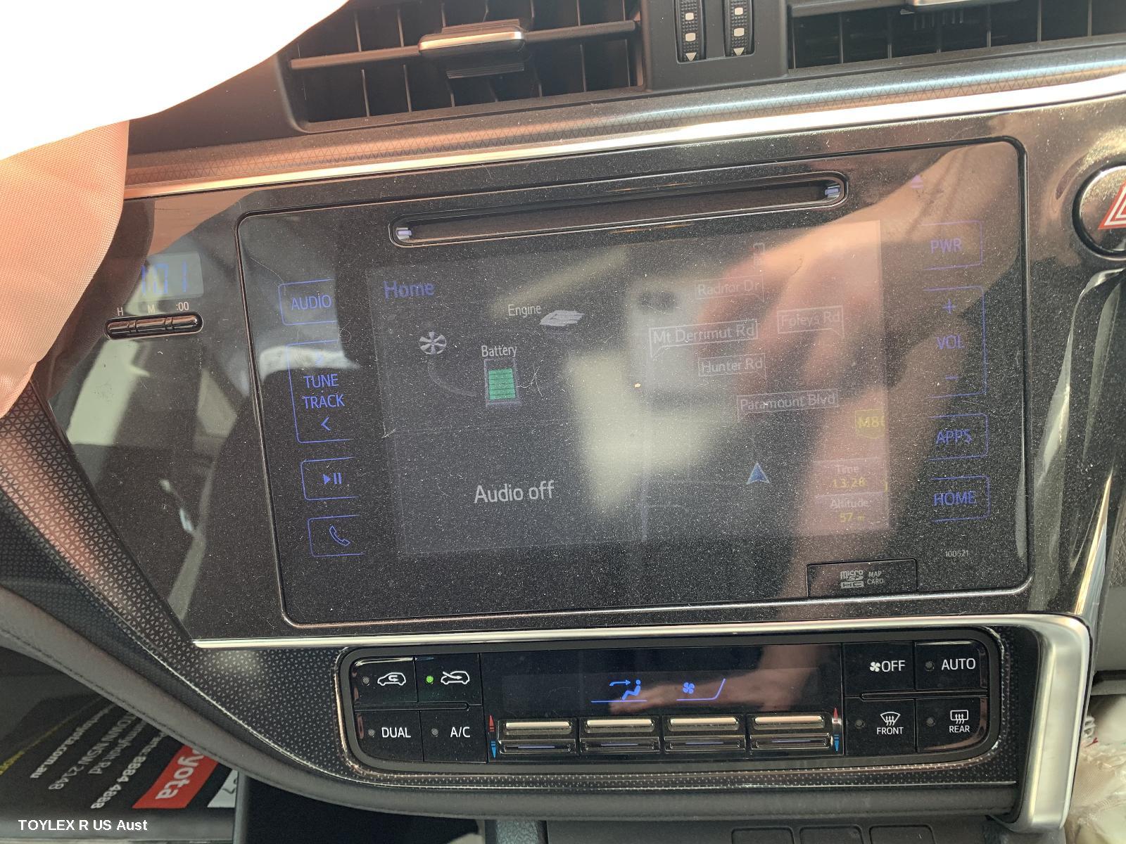 TOYOTA COROLLA 2016 Radio/Cd/Dvd/Sat/Tv 7IN TOUCHSCREEN (P/N ON FACE 100521), ZRE182R, HATCH