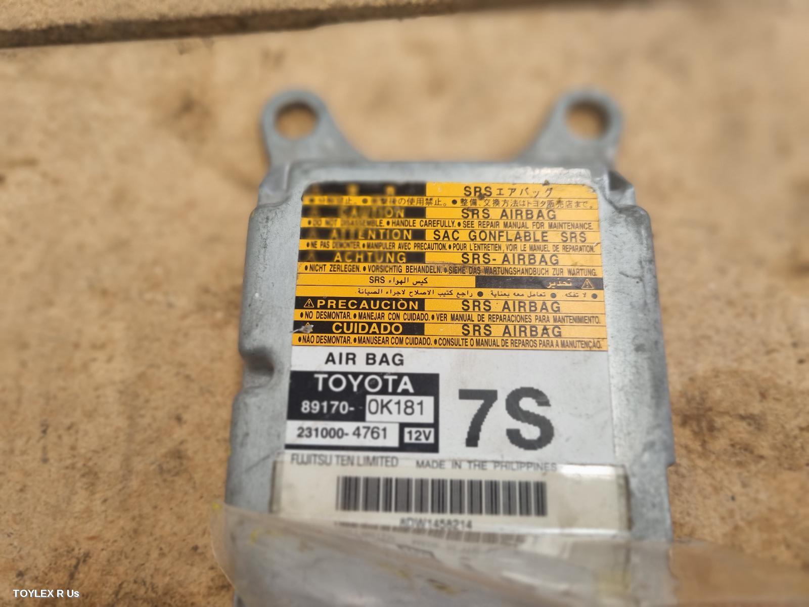 TOYOTA HILUX 2012 Airbag Module/Sensor MODULE, DUAL CAB, 2WD, P/N 891700K181
