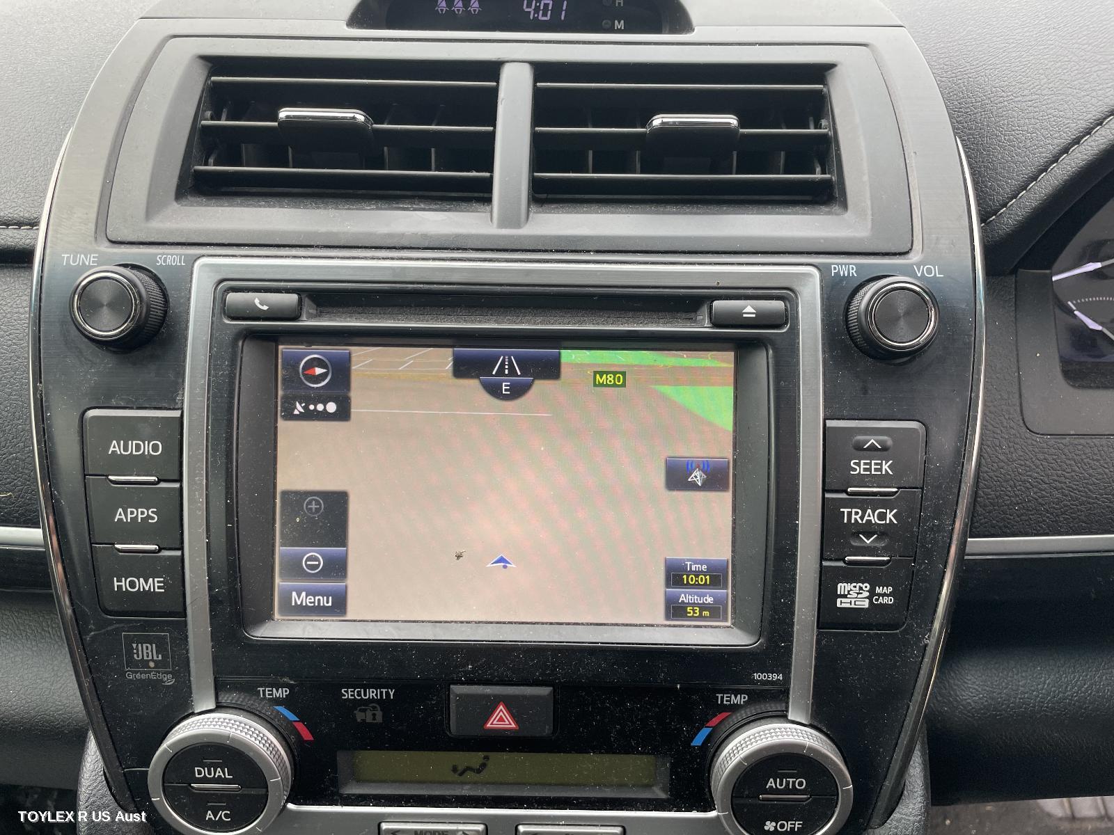 TOYOTA CAMRY 2016 Radio/Cd/Dvd/Sat/Tv 7in SAT NAV HEAD UNIT (P/N ON FACE 100394), ASV50/AVV50