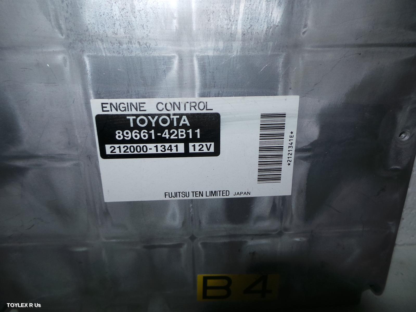 TOYOTA RAV4 2005 Ecu ENGINE ECU, 2.4, 2AZ-FE, MANUAL T/M, P/N 89661-42B11, ECU ONLY, ACA2#R