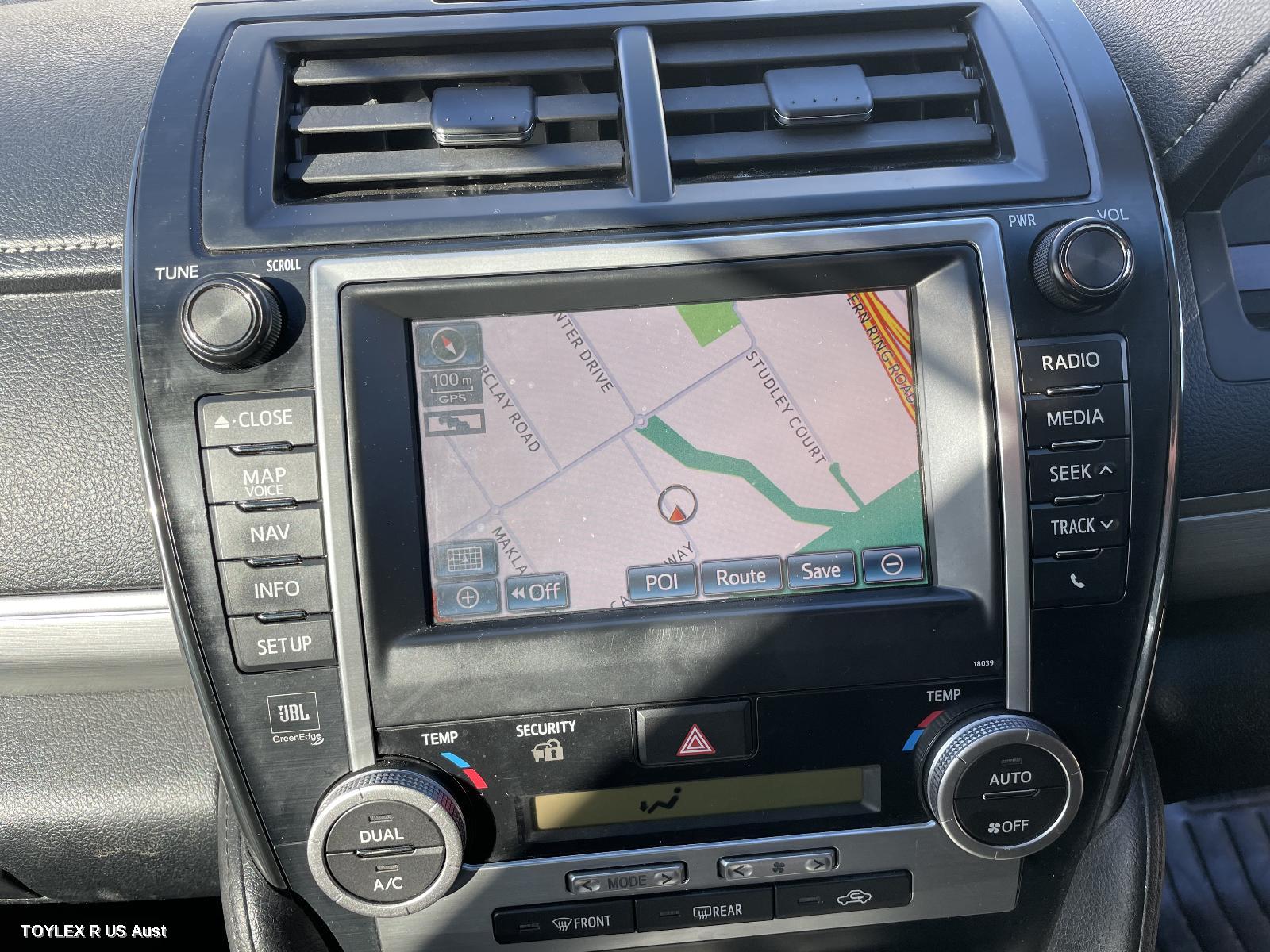 TOYOTA CAMRY 2012 Radio/Cd/Dvd/Sat/Tv 7in SAT NAV HEAD UNIT (P/N ON FACE 18039), ASV50/AVV50