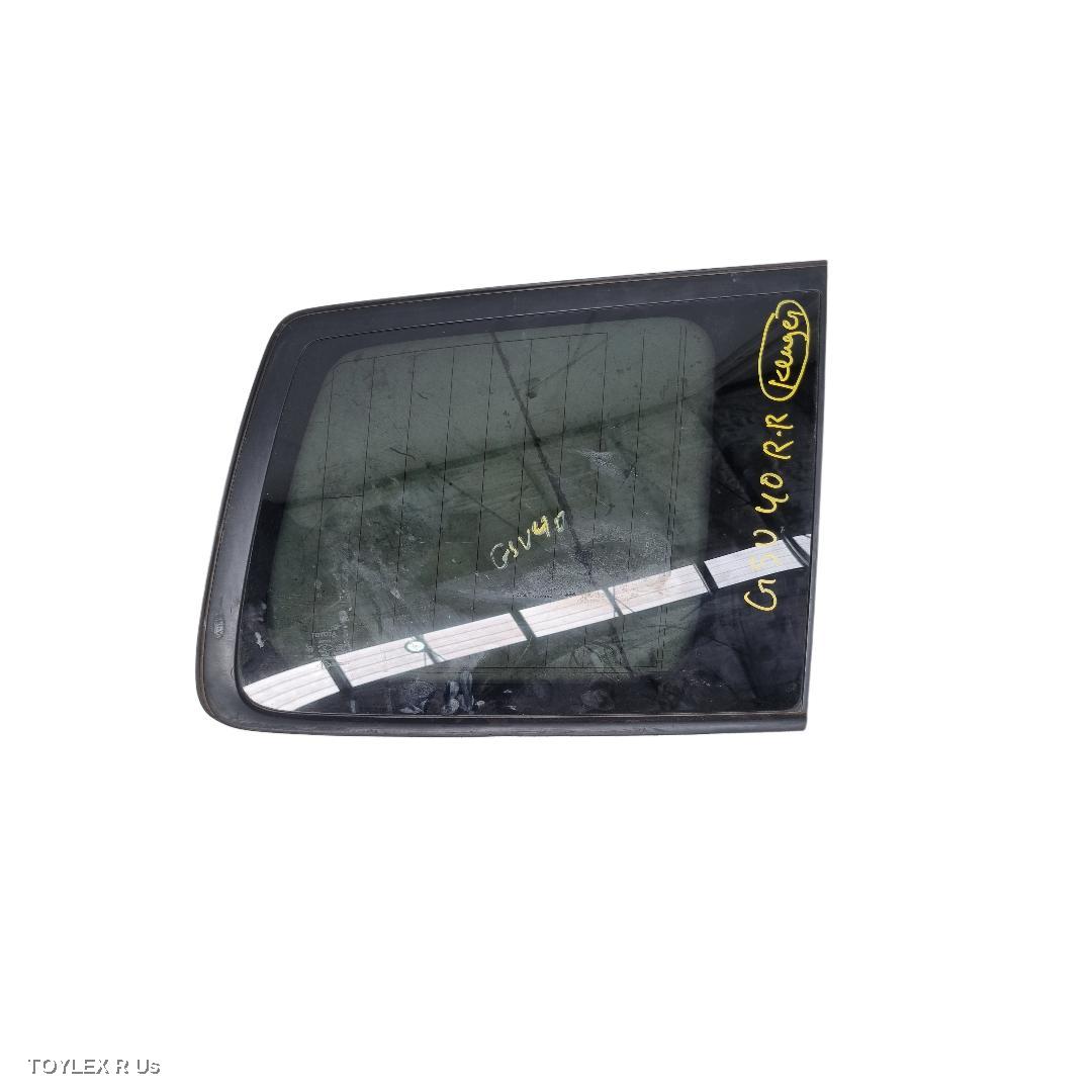 TOYOTA KLUGER 2013 Right Rear Side Glass NON CHROME GARNISH TYPE, GSU40-GSU45