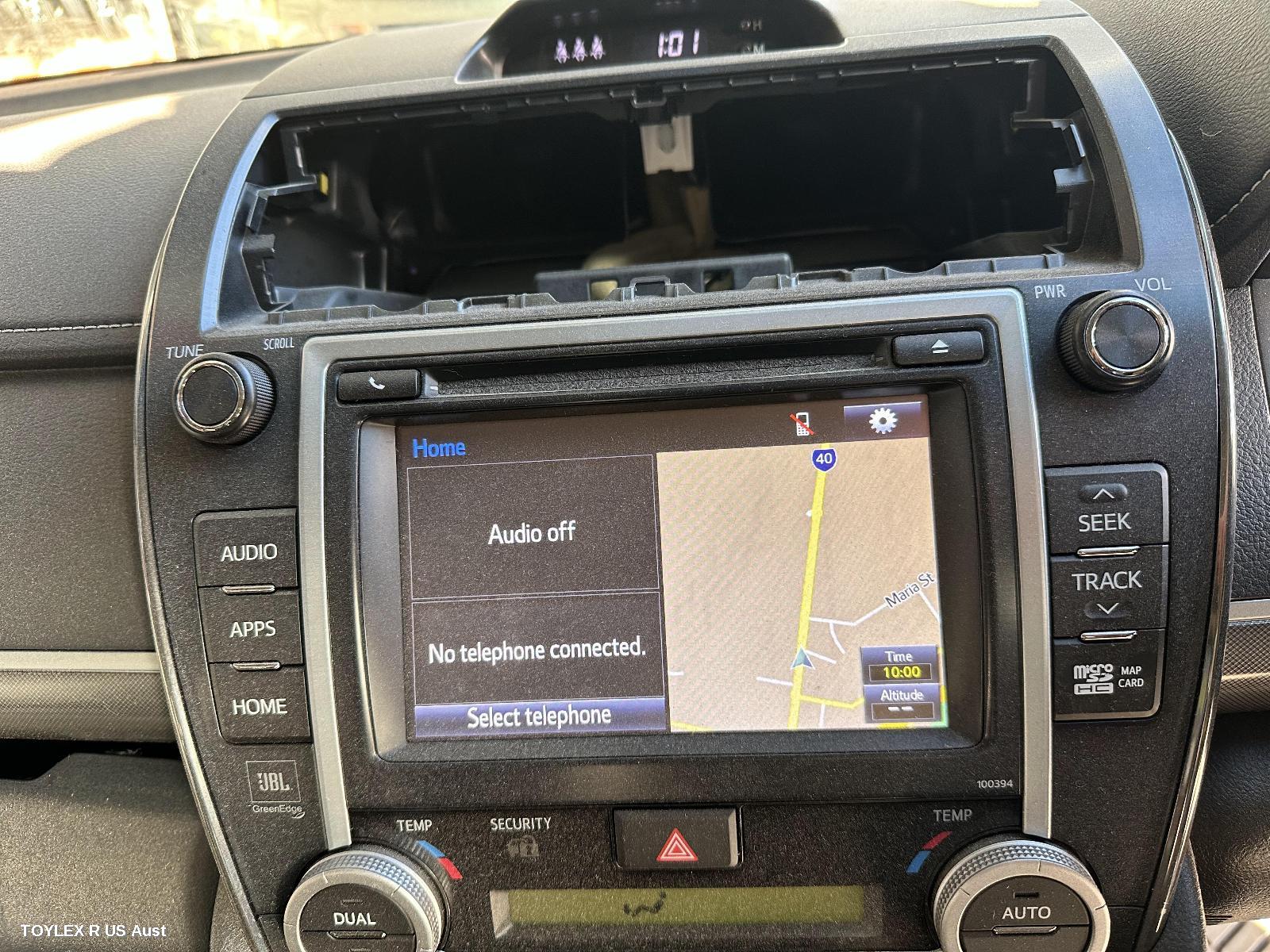 TOYOTA CAMRY 2017 Radio/Cd/Dvd/Sat/Tv 7in SAT NAV HEAD UNIT (P/N ON FACE 100394), ASV50/AVV50