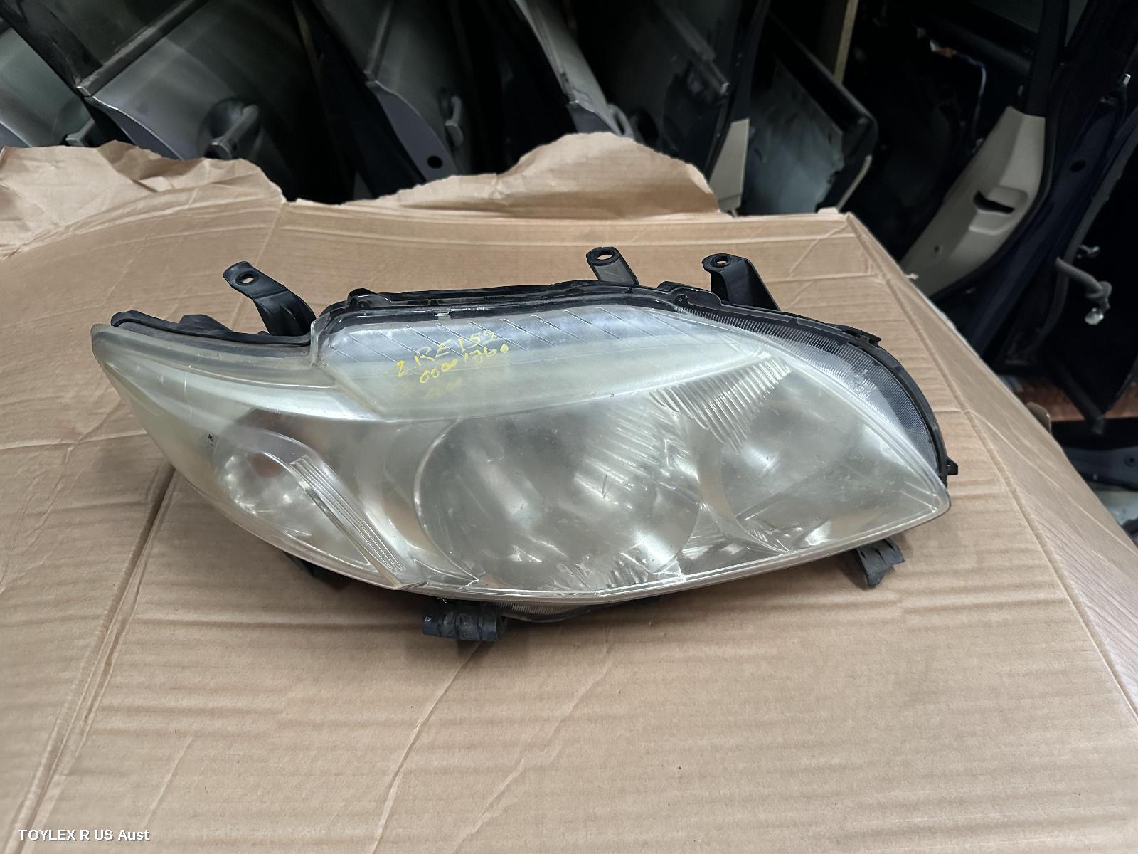 TOYOTA COROLLA 2008 Right Headlamp ZRE152/153R, SEDAN, HALOGEN TYPE