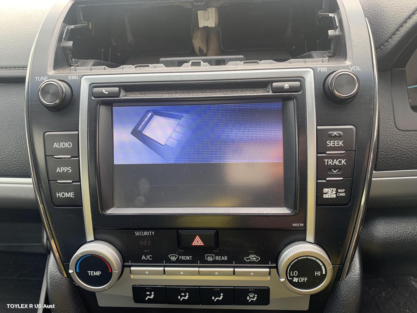 TOYOTA CAMRY 2017 Radio/Cd/Dvd/Sat/Tv 7in SAT NAV HEAD UNIT (P/N ON FACE 100739), ASV50/AVV50
