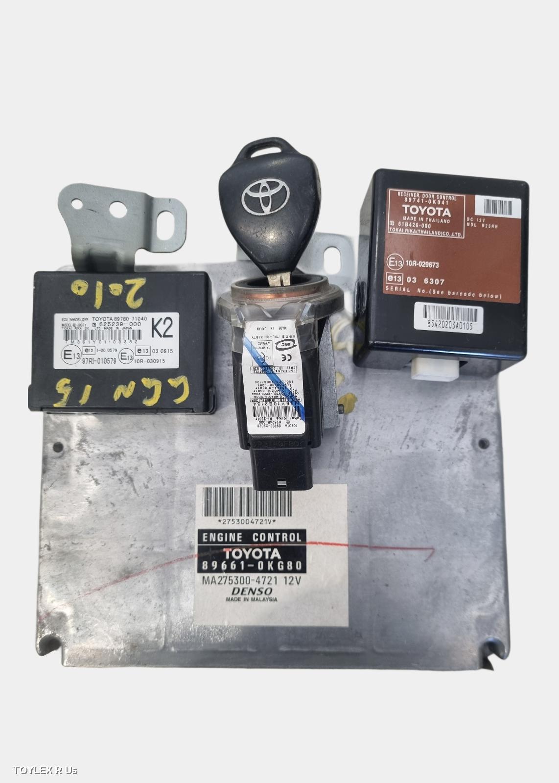 TOYOTA HILUX 2010 Ecu ENGINE ECU, 4.0, 1GR-FE, PETROL, AUTO, 2WD, P/N 89661-0KG80, SEC SET (ECU/IMM/READER/KEY)