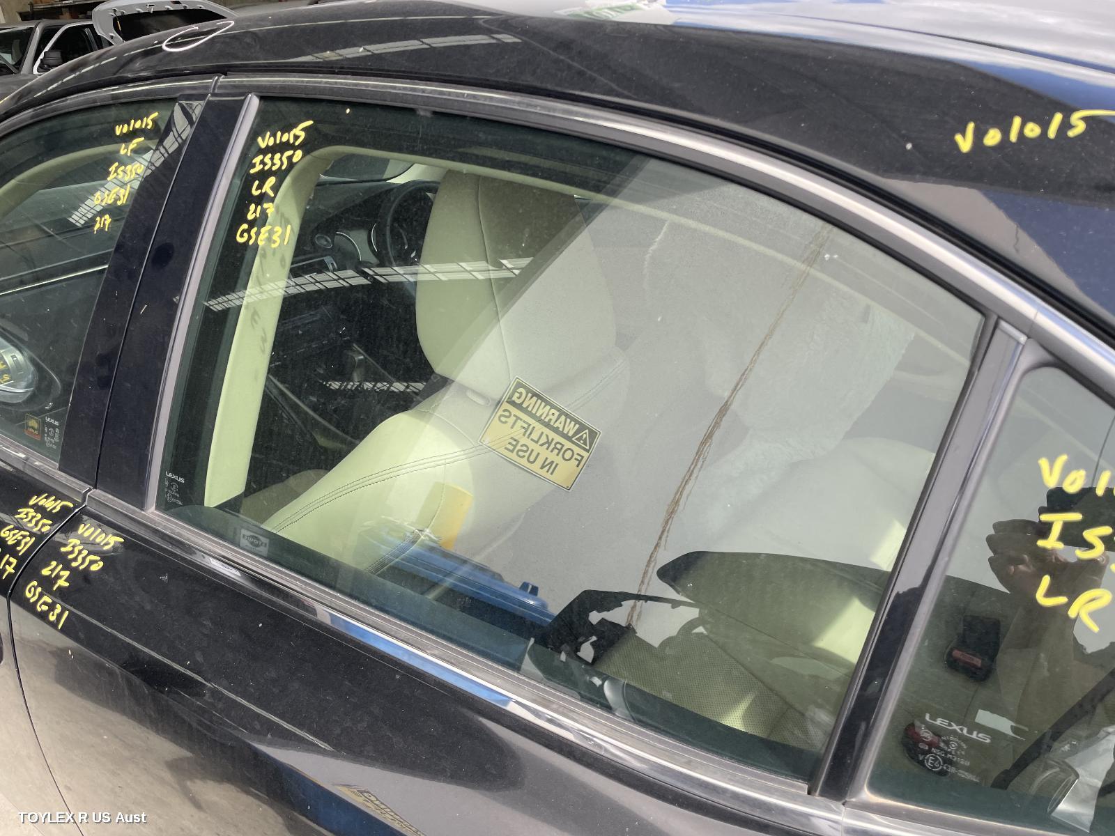 LEXUS IS SERIES 2013 Left Rear Door Window XE30