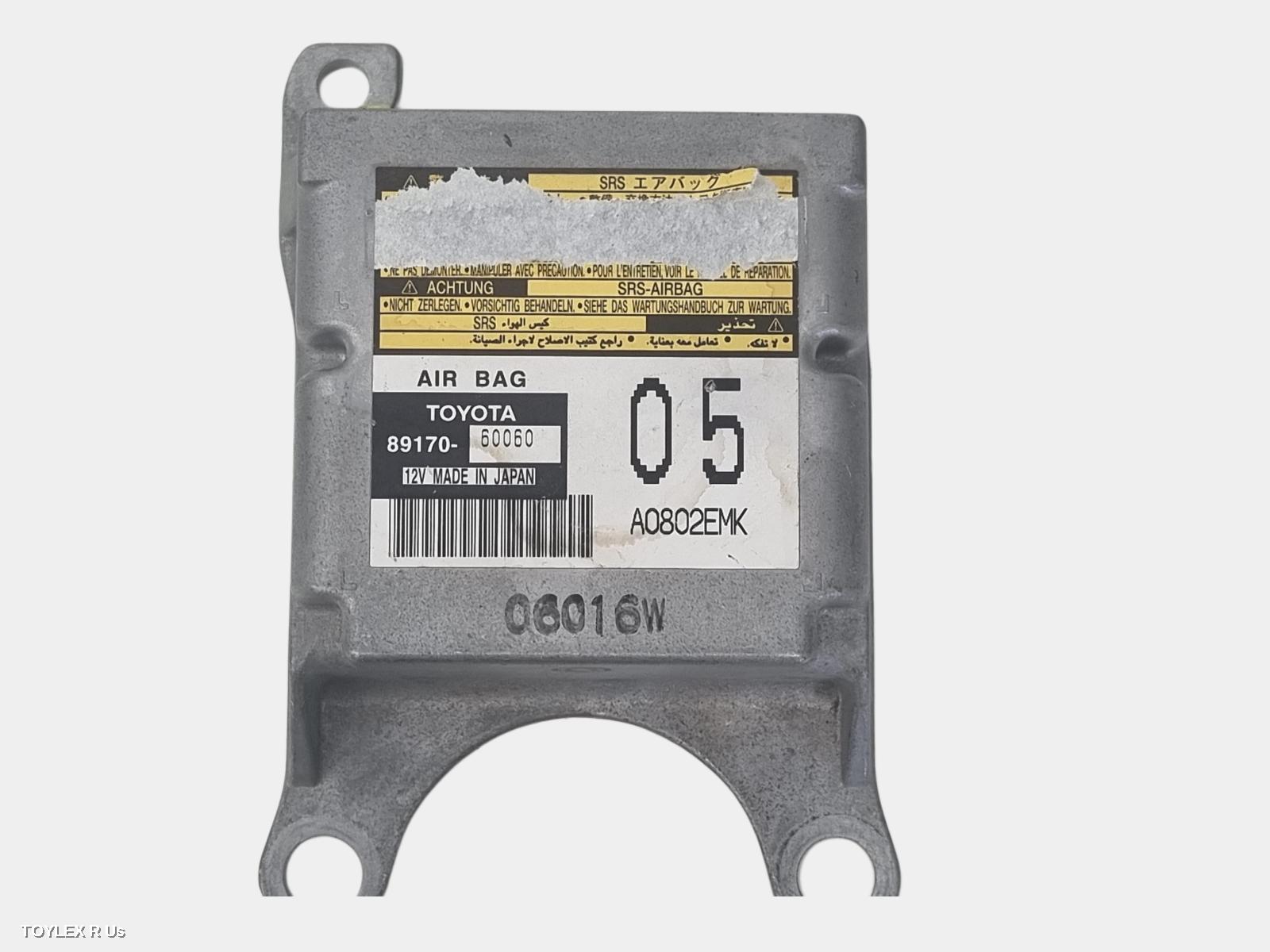 TOYOTA PRADO 2004 Airbag Module/Sensor 120 SERIES, MODULE, NON VSC TYPE, P/N 8917060060