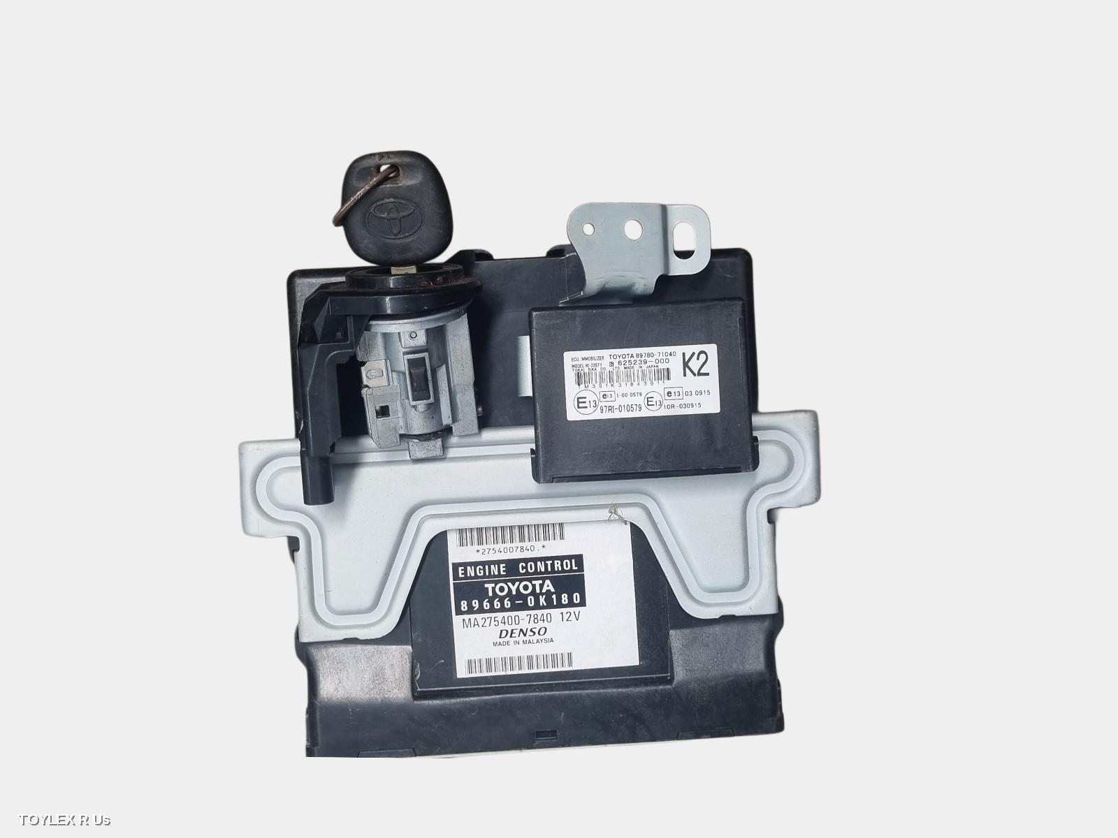 TOYOTA HILUX 2012 Ecu ENGINE ECU, 2.7, 2TR-FE, PETROL, AUTO, 2WD, P/N 896660K180, SEC SET (ECU/IMM/READER/KEY)