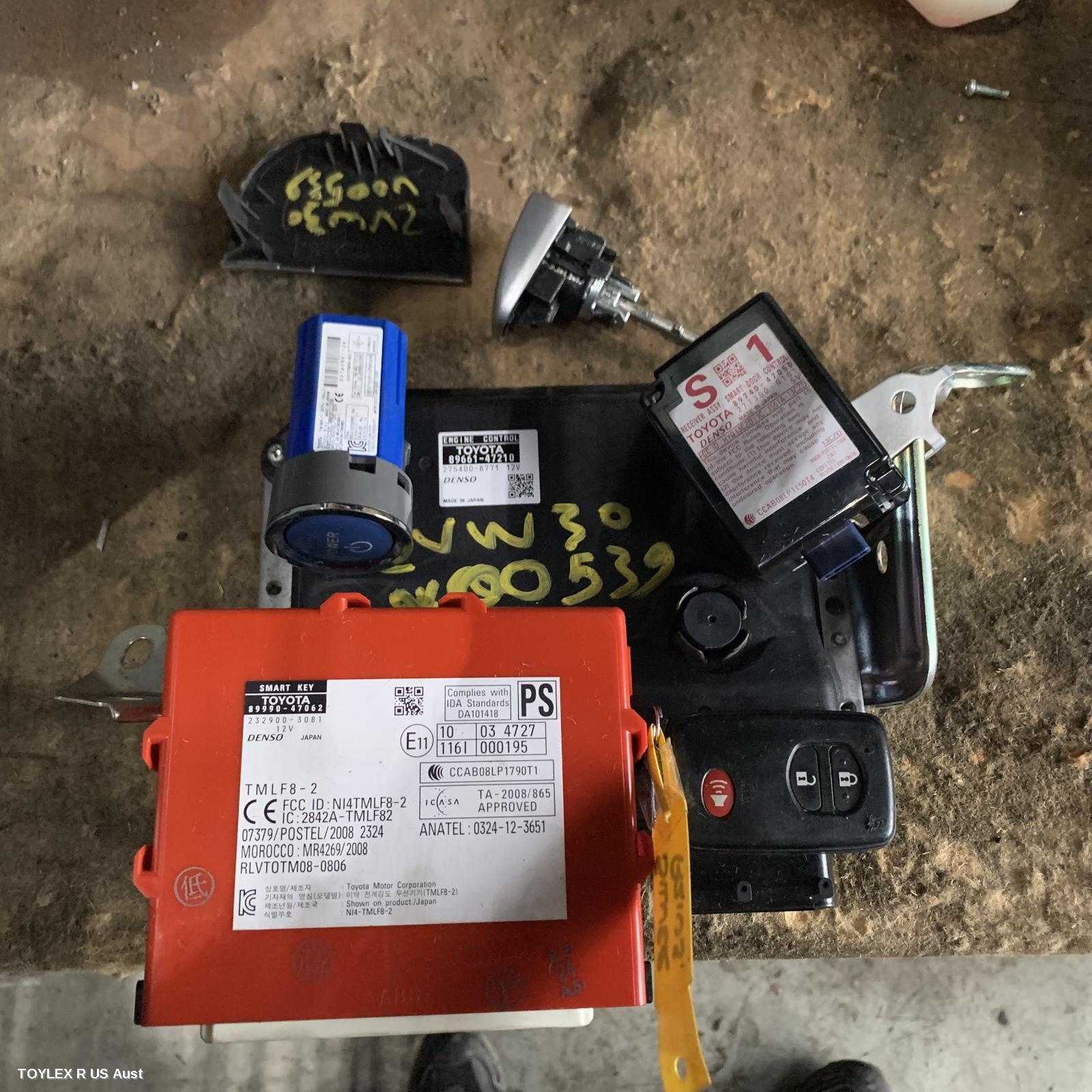 TOYOTA PRIUS 2012 Ecu ENGINE ECU, 1.8, 2ZR-FXE, P/N 89661-47280, SEC SET (ECU/IMM/READER/KEY), ZVW30R