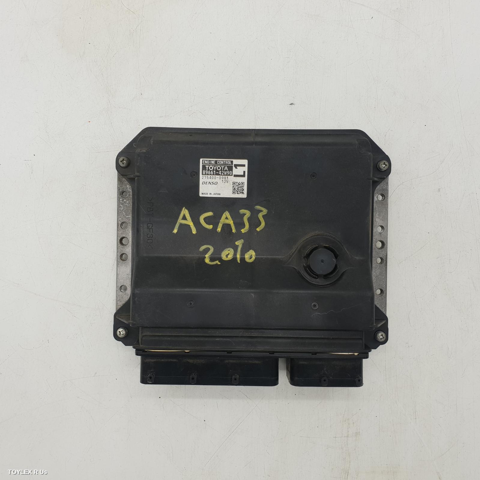 TOYOTA RAV4 2010 Ecu ENGINE ECU, 2.4, 2AZ-FE, AUTO T/M, 89661-42M90, ECU ONLY, ACA33
