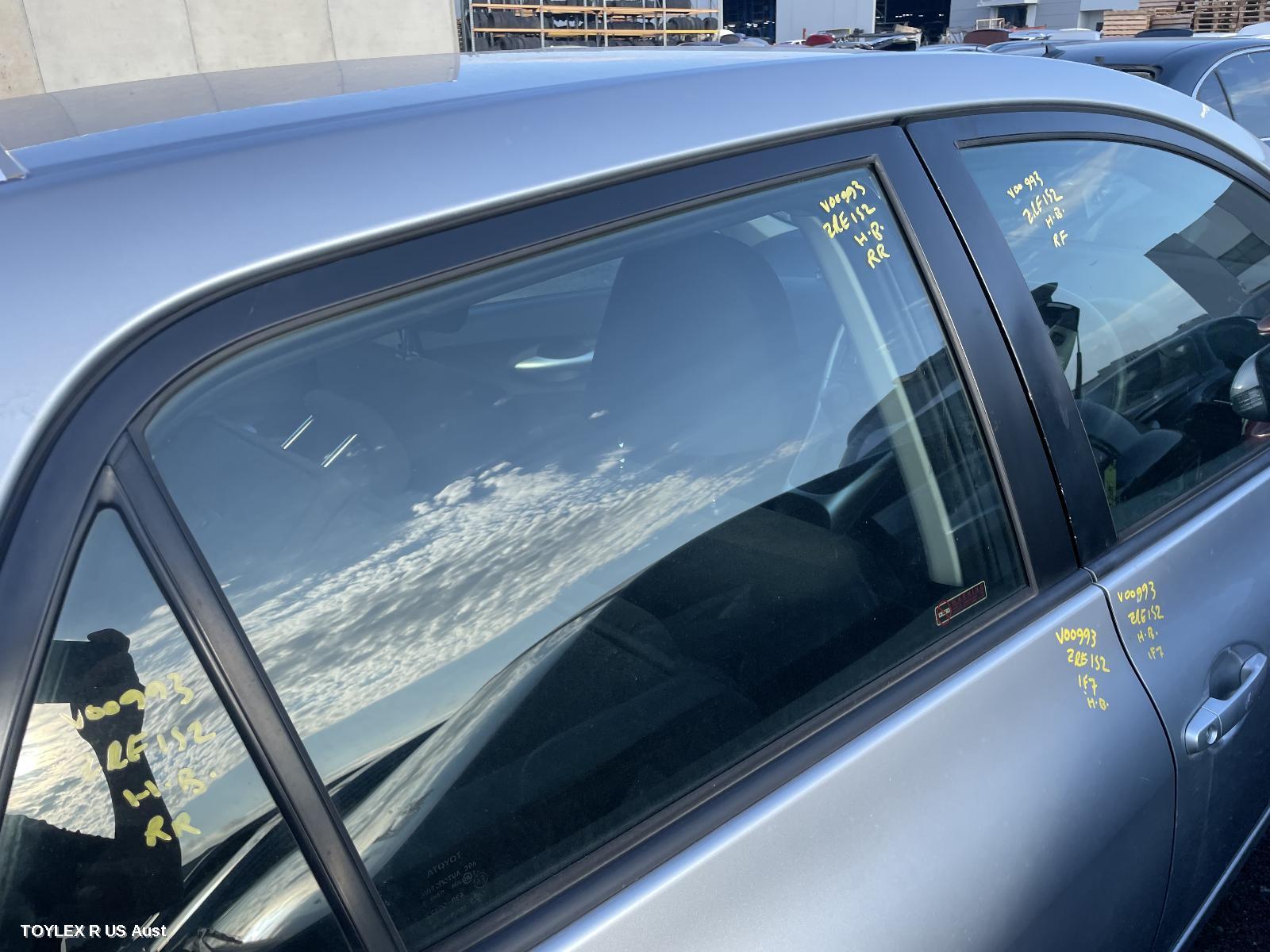 TOYOTA COROLLA 2010 Right Rear Door Window ZRE152R, HATCH