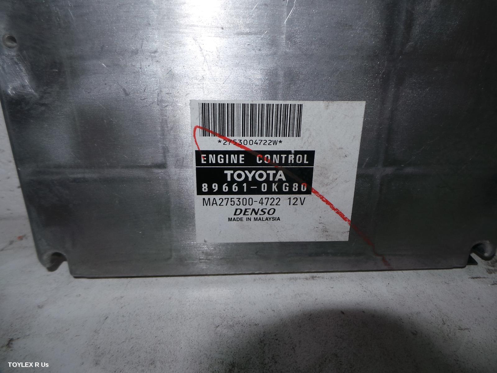 TOYOTA HILUX 2007 Ecu ENGINE ECU, 4.0, 1GR-FE, PETROL, AUTO, 2WD, P/N 89600-0KG80, ECU ONLY
