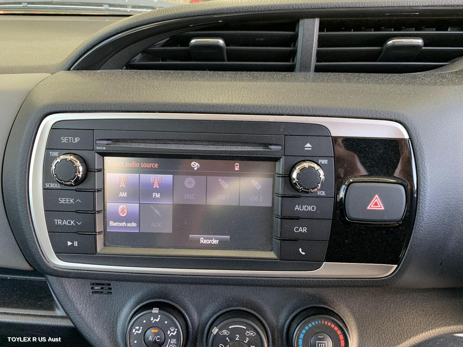 TOYOTA YARIS 2016 Radio/Cd/Dvd/Sat/Tv SINGLE DISC CD PLAYER (P/N ON FACE 100338), NCP13#