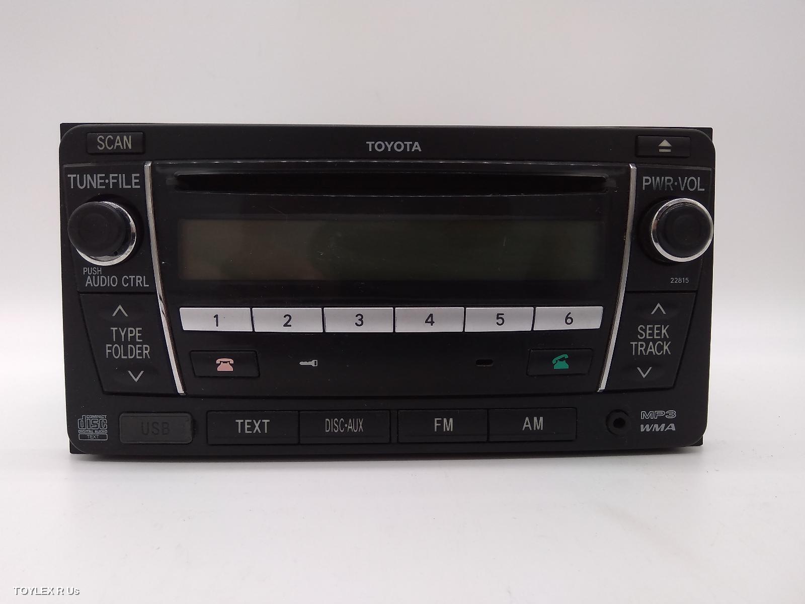 TOYOTA HILUX 2007 Radio/Cd/Dvd/Sat/Tv SINGLE DISC CD PLAYER (P/N ON FACE 22815)