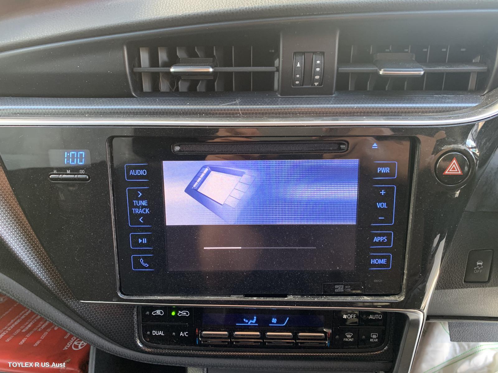 TOYOTA COROLLA 2018 Radio/Cd/Dvd/Sat/Tv 7IN TOUCHSCREEN (P/N ON FACE 100521), ZRE182R, HATCH