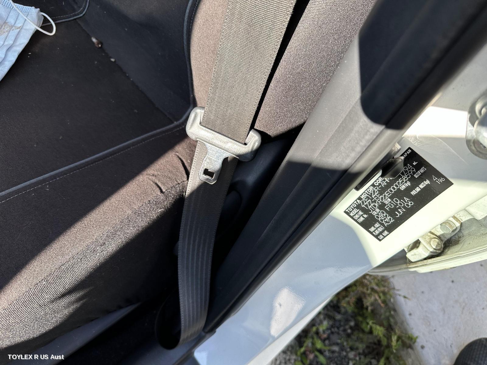 TOYOTA COROLLA 2006 Seatbelt/Stalk LH FRONT, SEAT BELT ONLY, GREY, SINGLE AIR BAG, ZZE122