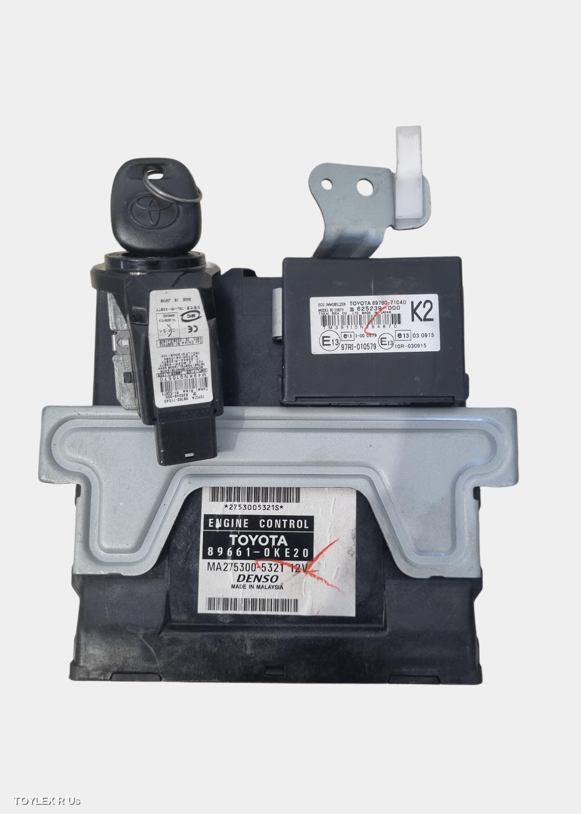 TOYOTA HILUX 2011 Ecu ENGINE ECU, 2.7, 2TR-FE, PETROL, MANUAL, P/N 89661-0KE20, SEC SET (ECU/IMM/READER/KEY)