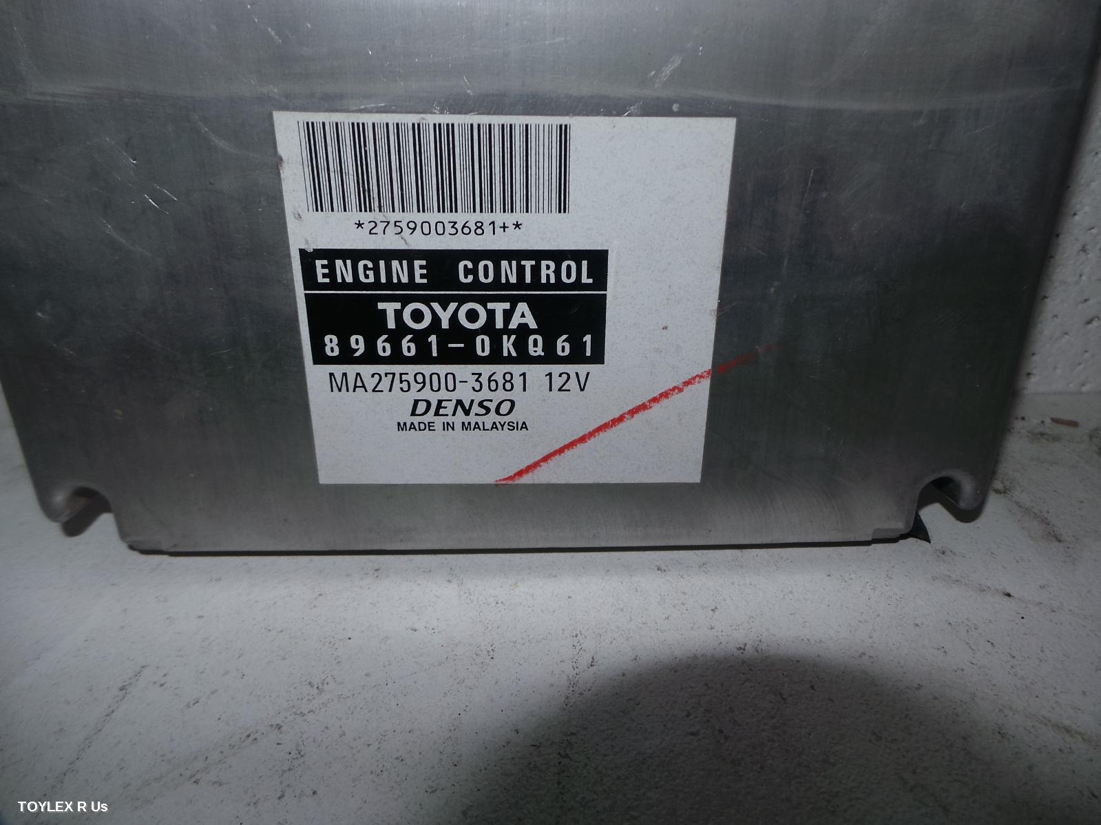 TOYOTA HILUX 2012 Ecu ENGINE ECU, 3.0, 1KD-FTV, DIESEL, MANUAL, P/N 89661-0KQ61, ECU ONLY
