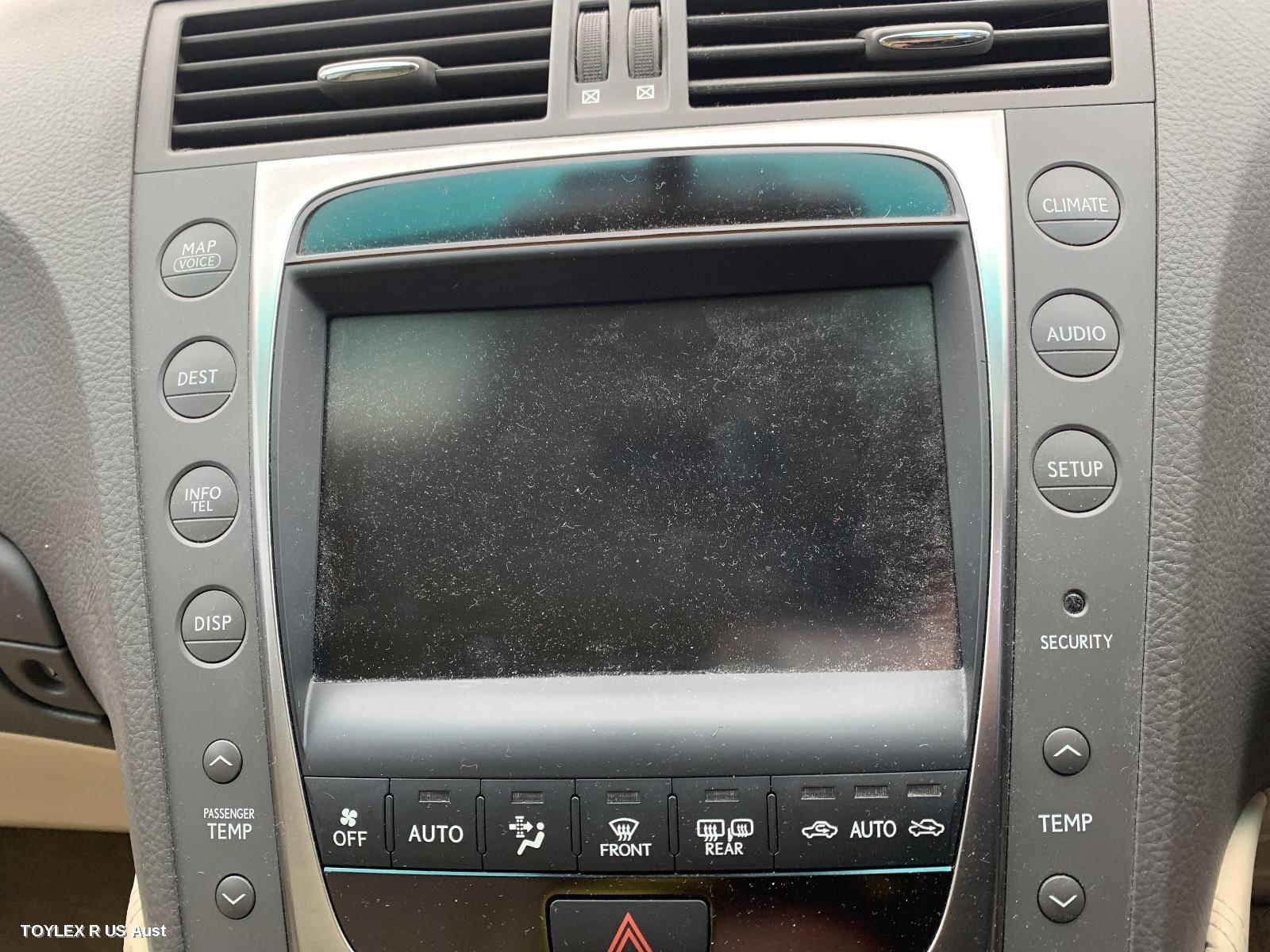 LEXUS GS 2010 Radio/Cd/Dvd/Sat/Tv 190 SERIES, HEAD UNIT, W/ DISPLAY UNIT, W/ SAT NAV TYPE, 7-BUTTON TYPE