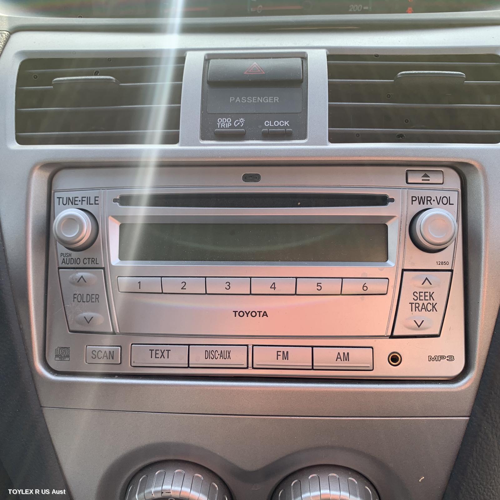 TOYOTA YARIS 2009 Radio/Cd/Dvd/Sat/Tv SINGLE DISC CD PLAYER (P/N ON FACE 12850), NCP9#