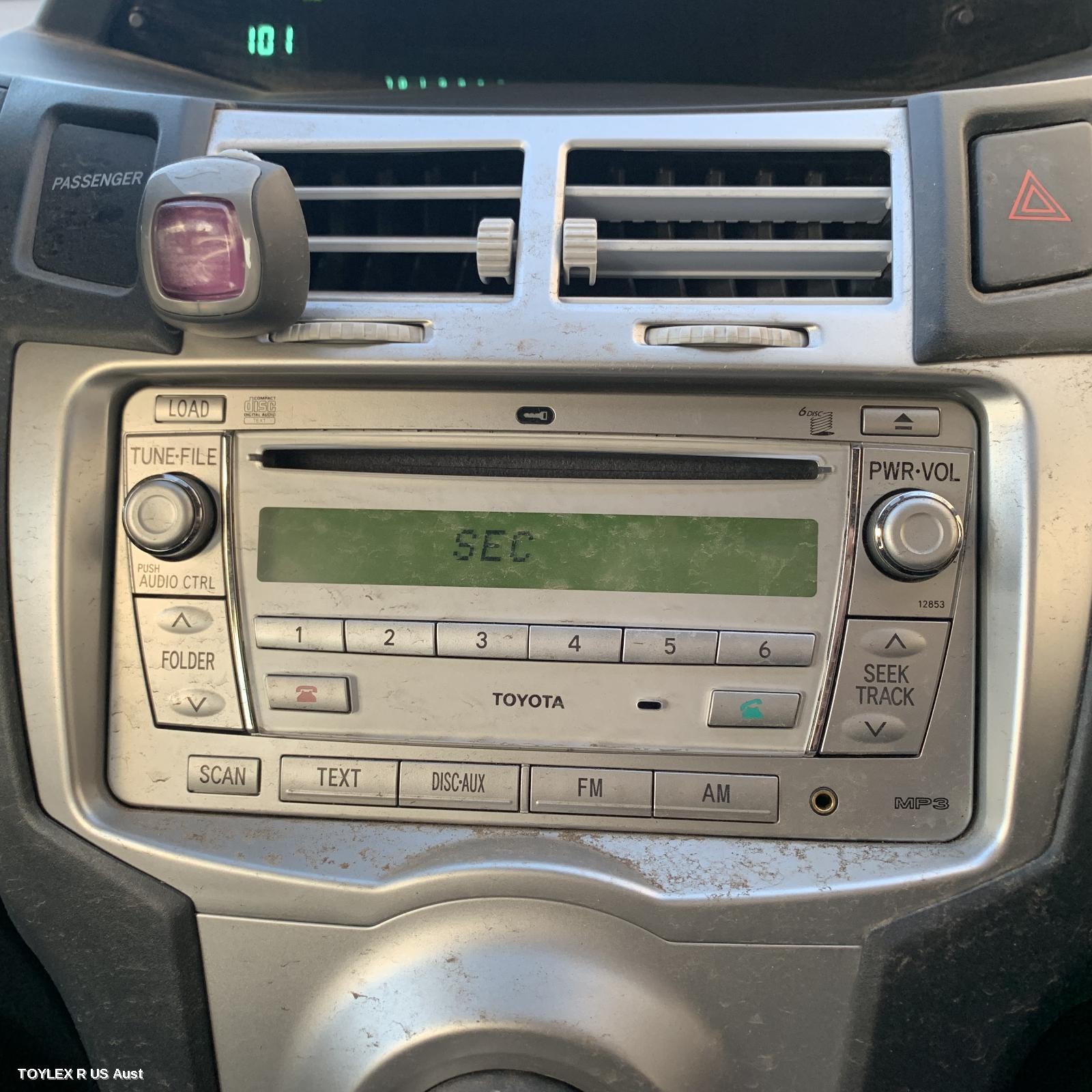 TOYOTA YARIS 2008 Radio/Cd/Dvd/Sat/Tv CD/MP3 PLAYER, NCP9#, SINGLE