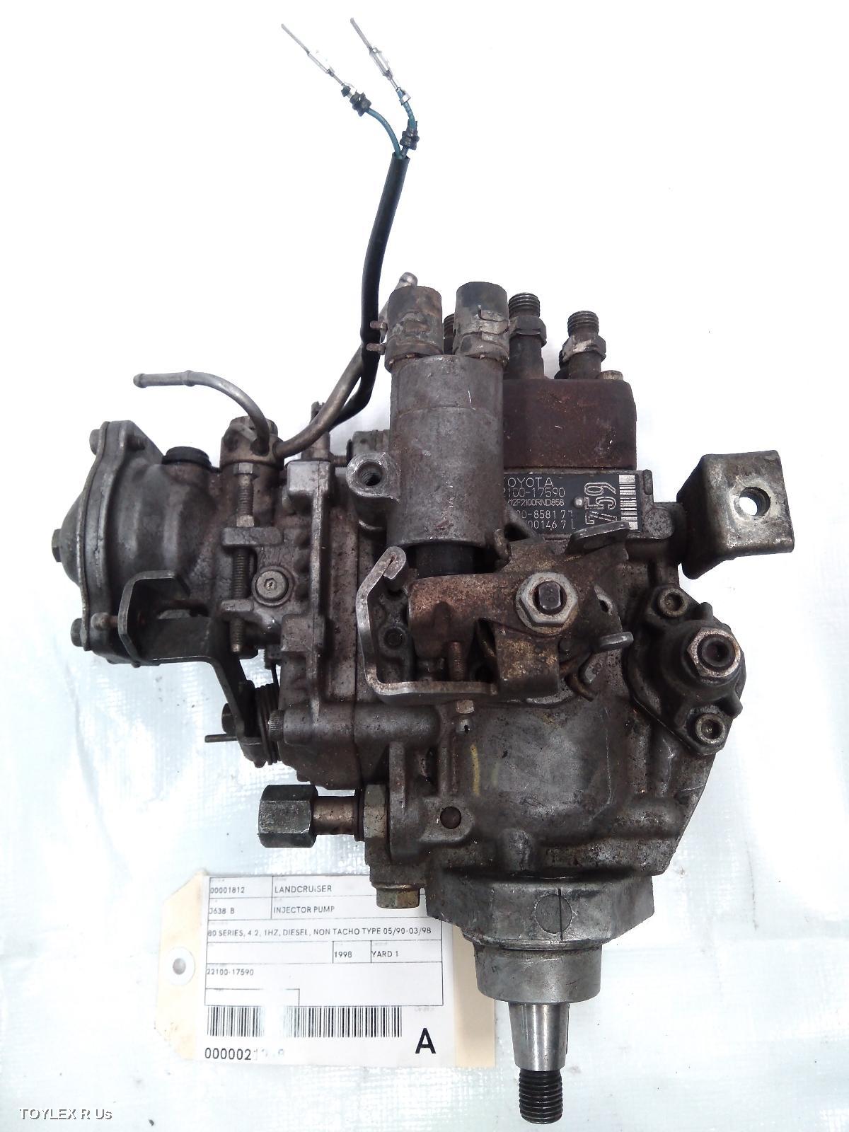 TOYOTA LANDCRUISER 1998 Injector Pump 80 SERIES, 4.2, 1HZ, DIESEL, NON TACHO TYPE