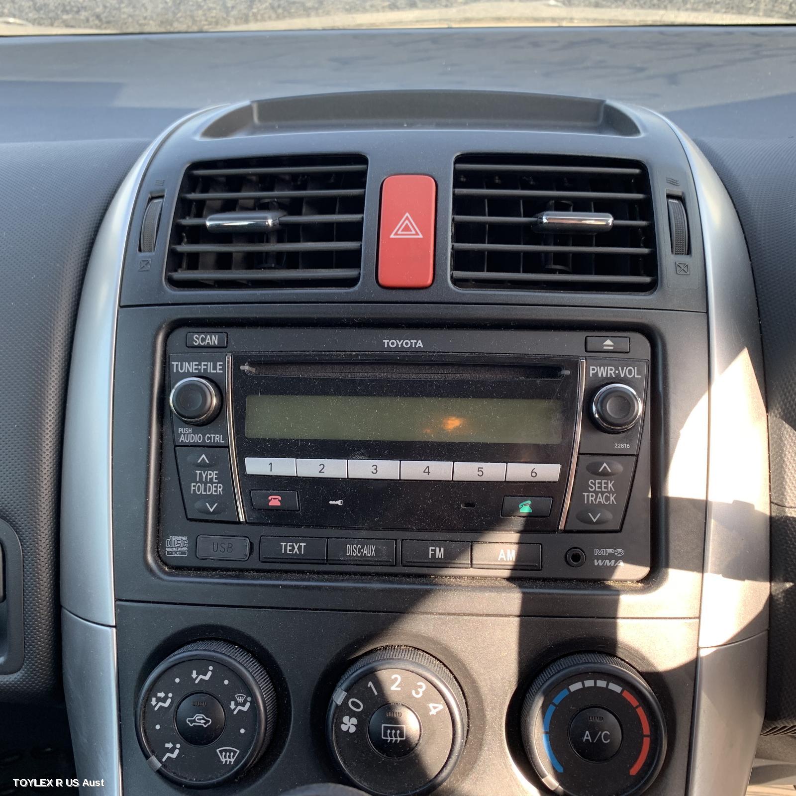TOYOTA COROLLA 2011 Radio/Cd/Dvd/Sat/Tv RADIO/CD PLAYER, ZRE152/153R, CHROME BUTTON