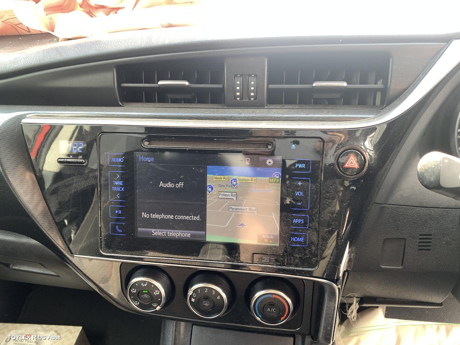 TOYOTA COROLLA 2016 Radio/Cd/Dvd/Sat/Tv 7IN TOUCHSCREEN (P/N ON FACE 100521), ZRE182R, HATCH