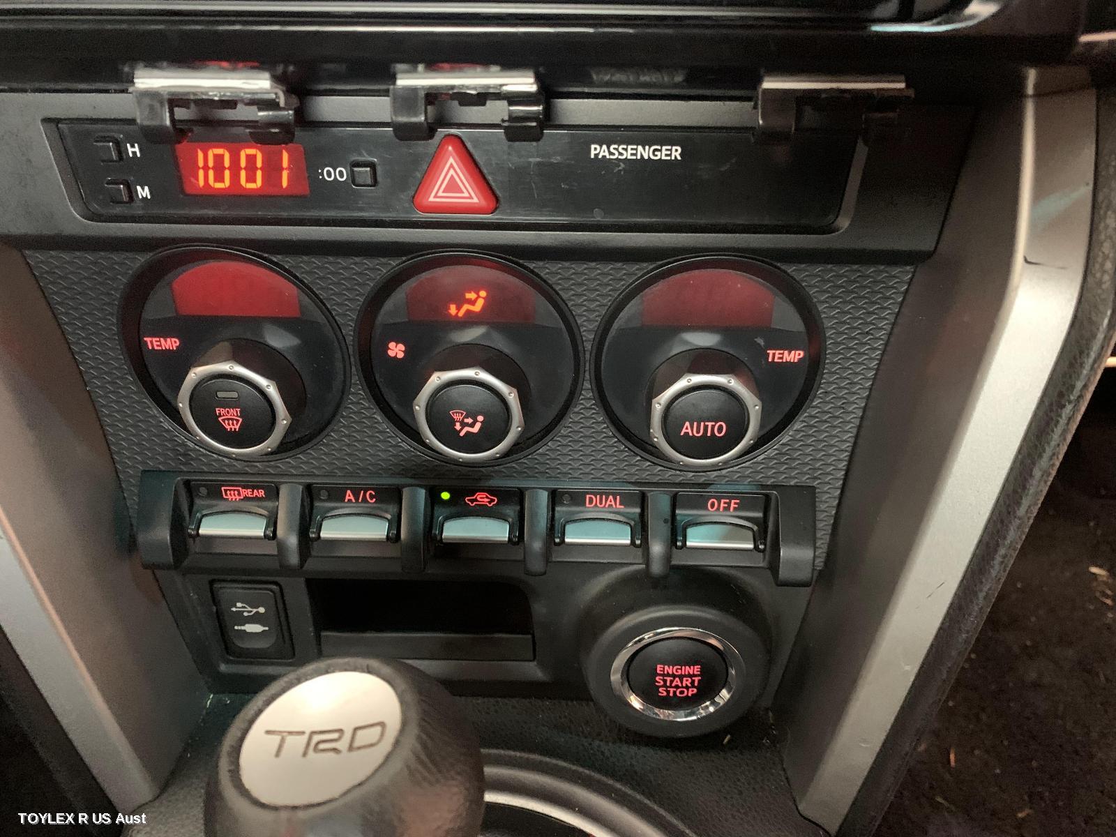TOYOTA 86 2012 Heater/Ac Controls ZN6, DUAL ZONE CLIMATE CONTROL TYPE, GTS/BLACKLINE