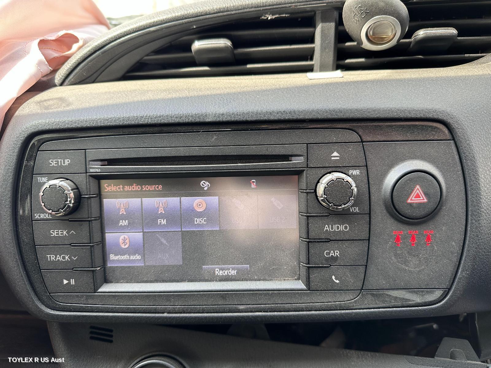 TOYOTA YARIS 2018 Radio/Cd/Dvd/Sat/Tv SINGLE DISC CD PLAYER (P/N ON FACE 100763), NCP13#