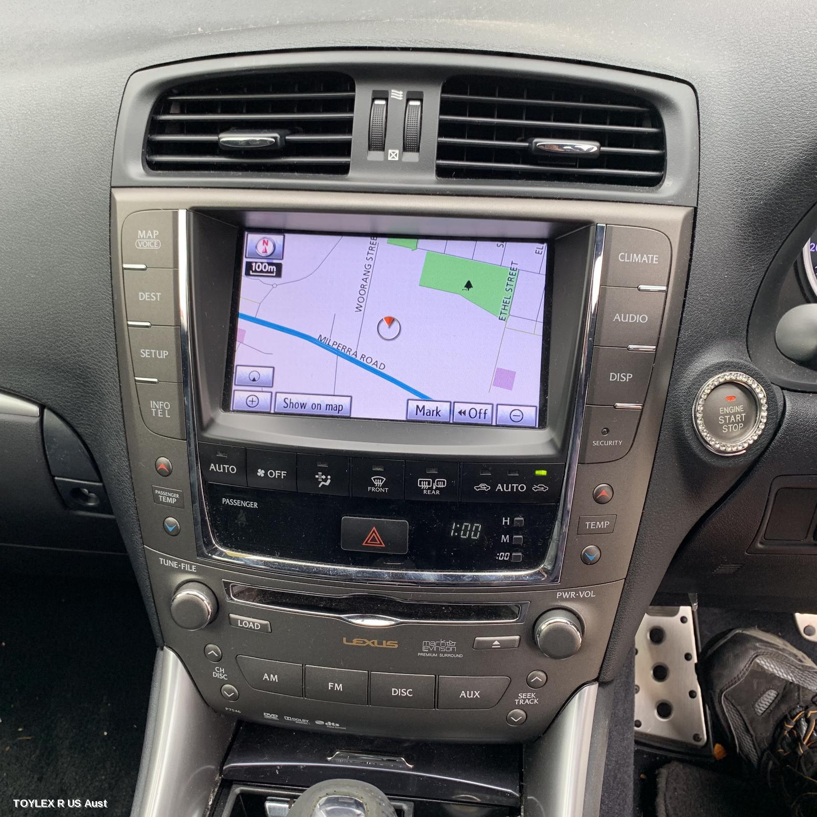 LEXUS IS250/IS250C 2012 Radio/Cd/Dvd/Sat/Tv DISPLAY/CONTROL UNIT, SAT NAV TYPE, GSE20R