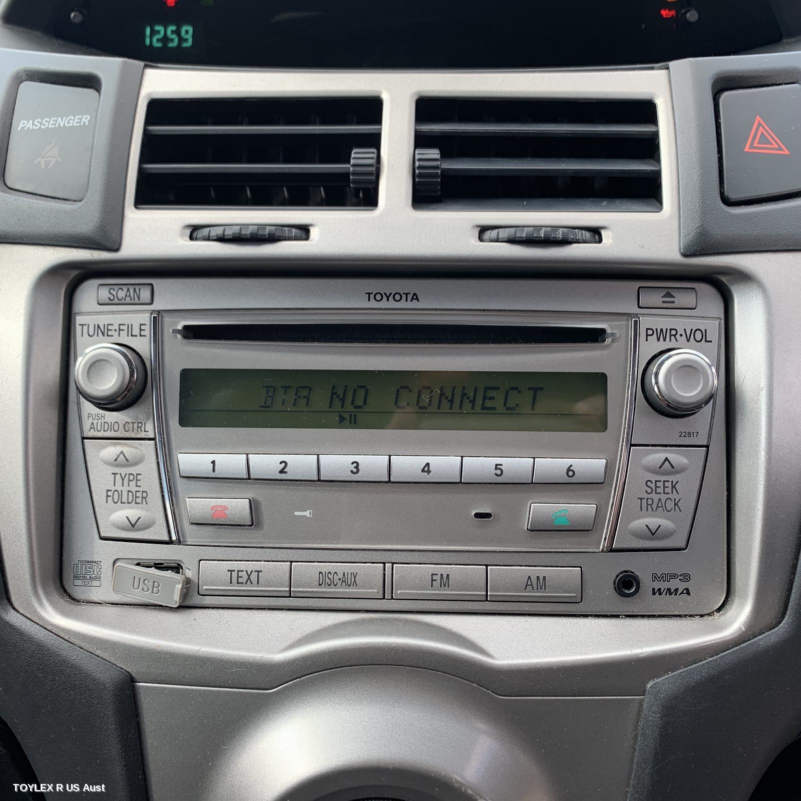 TOYOTA YARIS 2010 Radio/Cd/Dvd/Sat/Tv CD/MP3 PLAYER, NCP9#, SINGLE