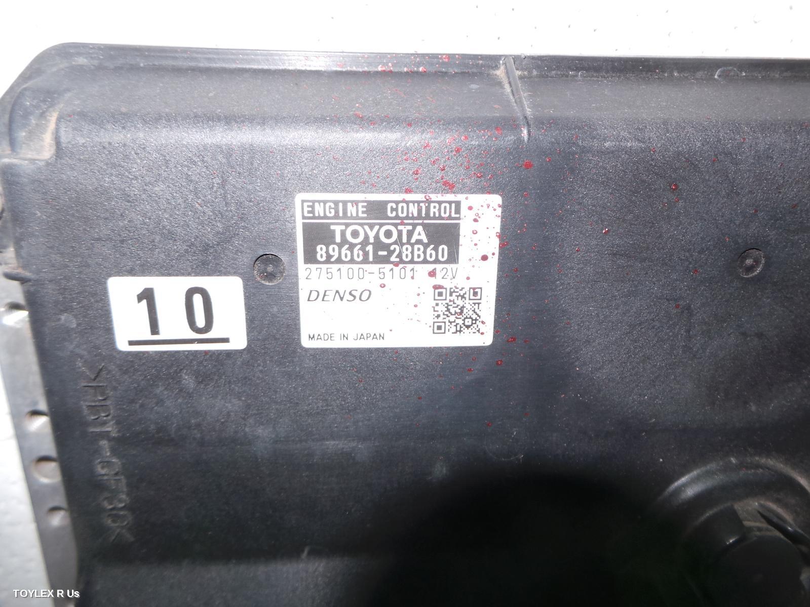 TOYOTA TARAGO 2009 Ecu ENGINE ECU, 2.4, 2AZ-FE, P/N 89661-28B60, ECU ONLY, ACR50R
