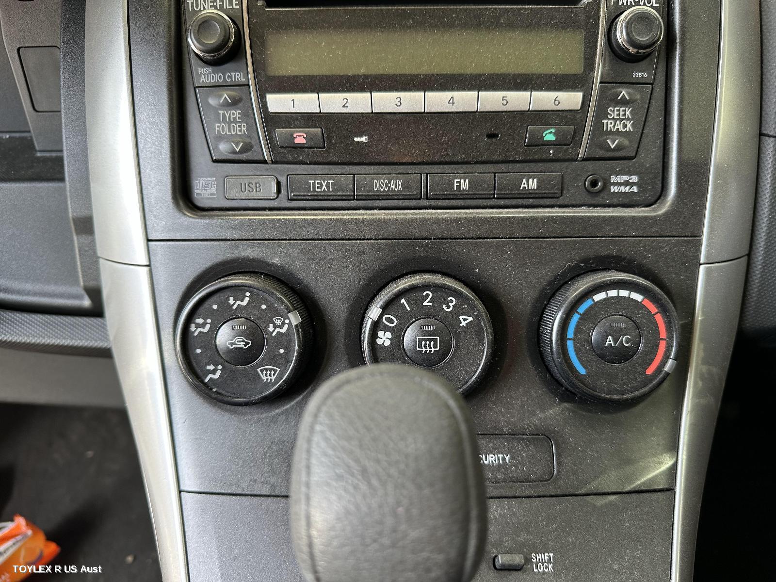 TOYOTA COROLLA 2010 Heater/Ac Controls ZRE152/153R, NON CLIMATE TYPE, HATCH