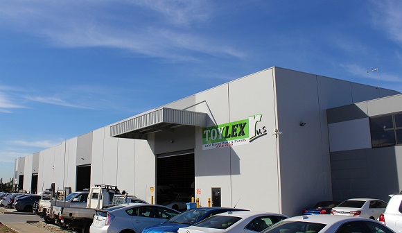 TOYLEX R Us front of brand new factory at 100 Castro way Derrimut 