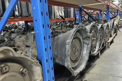 Toyota Parts neatly organised on shelves in the warehouse